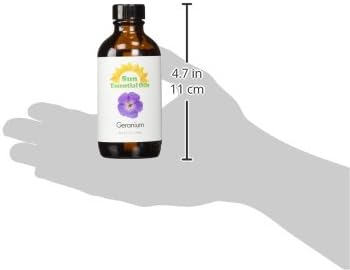 Sun Essential Oils Geranium Essential Oil – Pure Geranium Extract Aromatherapy Oil (4 Fl Oz)