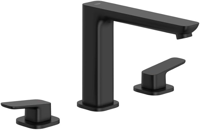 Grohe 1019232430 Cubeo 3-Hole 2-Handle Deck Mount Tub Filler, Matte Black