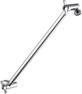 BRIGHT SHOWERS 15 Inch Extra Long Shower Head Extension Arm, Solid Brass Shower Arm Extender with Locking Screw for Rain and Handheld Showerhead, Height & Angle Adjustable, Chrome