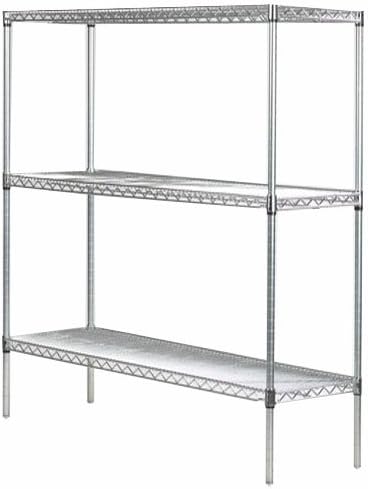 Omega 14" Deep x 72" Wide x 54" High 3 Tier Gray Starter Shelving Unit