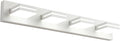 SineRise LED Modern Bathroom Vanity Light Fixtures (4-Light, 30-Inch, Dimmable), Matte White Modern Acrylic Bathroom Wall Lighting Fixtures Over Mirror (Cool White 6000K)