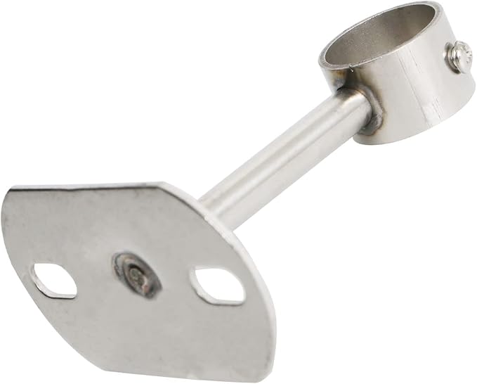 2Pcs ID25mm (1"), L200mm, Clothes Rail mounting Bracket, Shower Curtain Closet tie Rod Support Frame, Curtain Rod Flange Socket, Suitable for Ceiling or Wall mounting