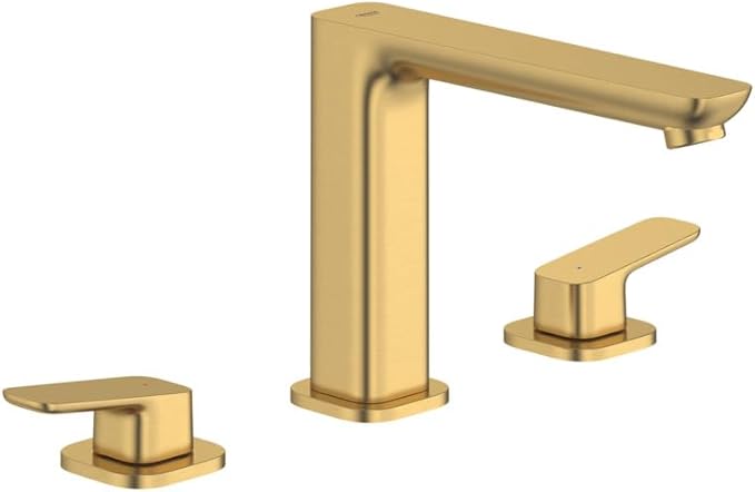 Grohe 101923GN00 Cubeo 3-Hole 2-Handle Deck Mount Tub Filler, Brushed Gold