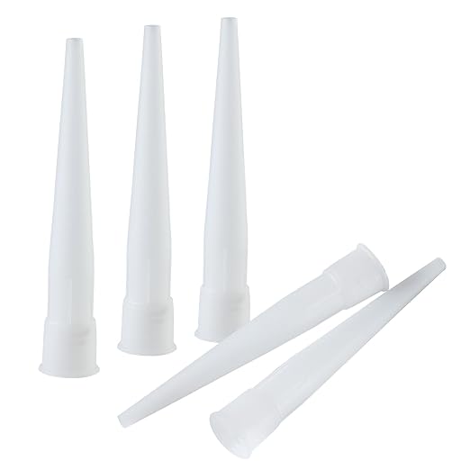 QDiShi Caulking Nozzle Tips 10cm/4inch 30Pcs - Plastic Caulking Gun Extender for Seamless Sealant Application, Caulk Nozzle Tip Tool