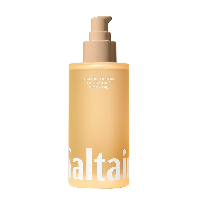 Saltair Body Oil. Luxurious Santal Bloom After Shower and Bath Oil Moisturizer for Women and Men. Botanical, Non-Greasy, and Well-Absorbing Lotion for Hydrating Dry Skin. 4oz Pump Bottle