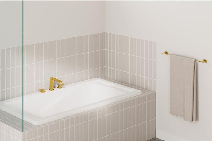 Grohe 101923GN00 Cubeo 3-Hole 2-Handle Deck Mount Tub Filler, Brushed Gold