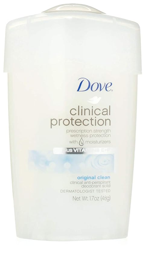 Dove Clinical Protection Antiperspirant/Deodorant, Original Clean, Stick, 1.7 Ounce (Pack of 2)