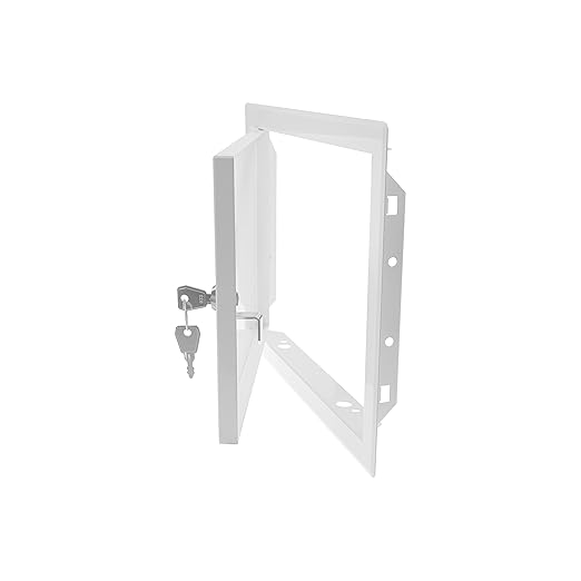 Repa Market 12 x 8 Inch Access Panel for Drywall/White Powder Coated Steel Wall Hole Cover/Lockable Access Door with Key/Heavy-Duty Service Hatch for Plumbing, Electrical, HVAC Access Door