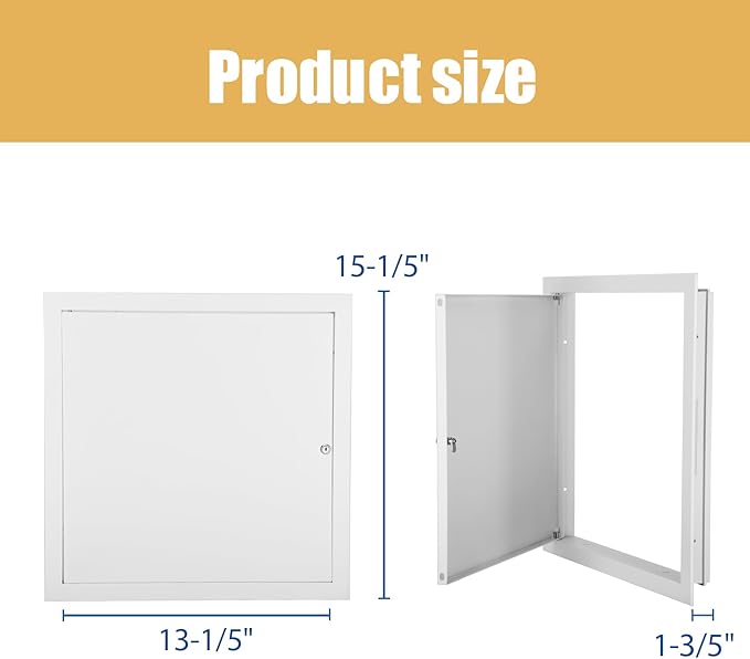 Thicken 1mm 14x14 Metal Access Panel for Drywall, Attic Door, Ceiling - Screwdriver Latch