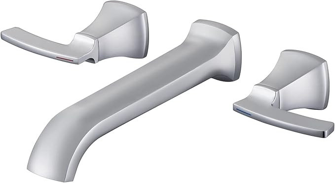 Tub Faucet Wall Mount Tub Filler Chrome High Flow Long Spout Reach Roman Bathtub Faucets with 2 Handles