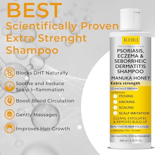 Antifungal Psoriasis Shampoo, Eczema, Seborrheic Dermatitis Shampoo | Soothes Itching, Flaking & Irritation | Repairs Scalp, Strengthens Hair, Stimulates Regrowth | Medicated Scalp Treatment