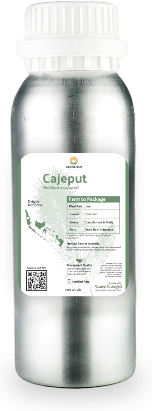 Cajeput Essential Oil (2lbs) - Direct from Central Java, Indonesia - Essential Oils for Diffusers Aromatherapy; Essential Oils for Body; Massage Oils | 100% Pure Therapeutic Grade
