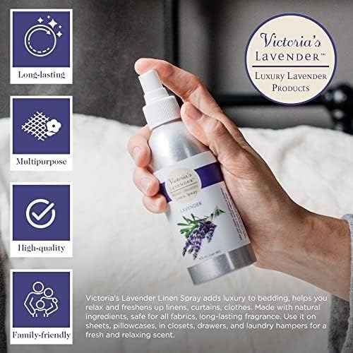 Victoria's Lavender Pillow and Linen Spray — Lavender Essential Oil - Lavender Spray, Mist Handmade in Oregon, Made in USA, Pack of Three 8 Oz Bottles