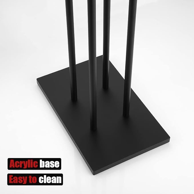JQK Bath Towel Holder Stand Black, 30 Inch Free Standing Double Towel Rack Shelf for Bathroom Floor, Matte Black, BTH100L30-PB