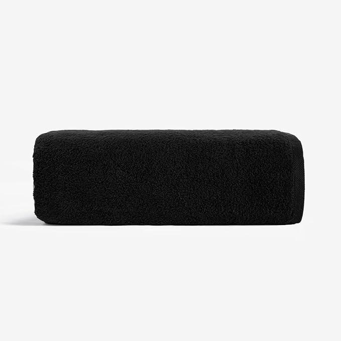 SALBAKOS 100% Turkish Cotton Jumbo Bath Sheet Towel Oversized 40x80 inch | Premium Hotel & Spa Quality, Soft, Absorbent, XL Bath Towels | Made in Turkey (Pack of 1, Black, Jumbo Bath Sheet)