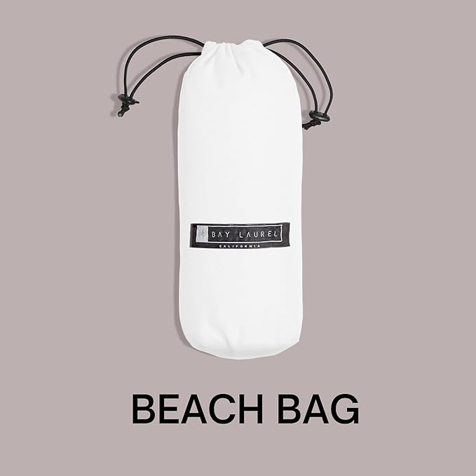 BAY LAUREL Turkish Beach Towel with Travel Bag 39 x 71 Quick Dry Sand Free Lightweight Large Oversized Towels Light