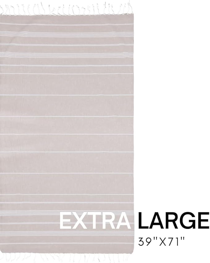BAY LAUREL Turkish Beach Towel with Travel Bag 39 x 71 Quick Dry Sand Free Lightweight Large Oversized Towels Light