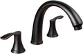 Oil Rubbed Bronze Roman Tub Faucet, Lava Odoro 8 inch Widespread Bathtub Faucet with Valve, High Flow 2 Handle Deck Mount Tub Faucet, Solid Brass 3 Hole Bath Tub Filler TF405-ORB
