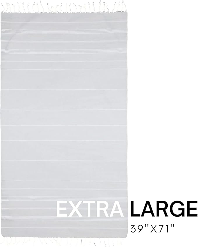 BAY LAUREL Turkish Beach Towel with Travel Bag 39 x 71 Quick Dry Sand Free Lightweight Large Oversized Towels Light