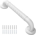 Handicap Grab Bars for Shower ，Elderly Wall Mount bathro Safety ， Handle Bath Grab Anti Slip Grip Heavy Duty （White11.8in）