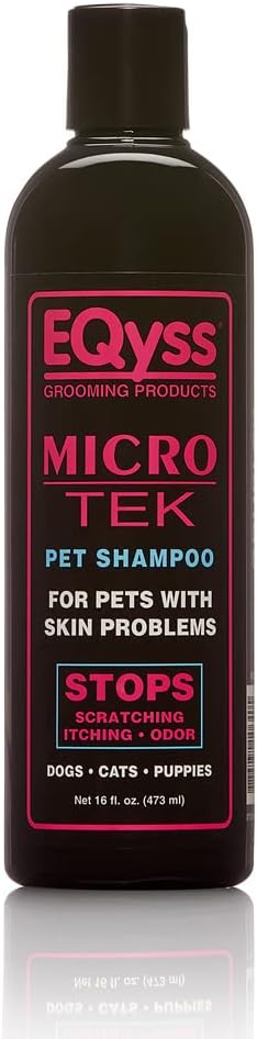 EQyss Micro-Tek Pet Shampoo (16 Ounce) - Stops Scratching, Itching, Biting, or Licking Hot Spots