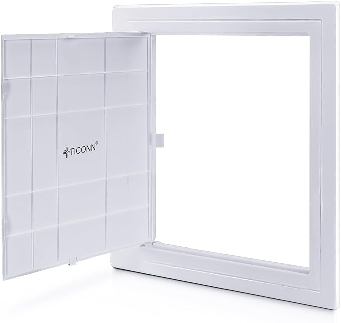 TICONN Access Panel for Drywall, 10 x 10 Inch ABS Plastic Wall Hole Cover Access Doors, Easy Install Plumbing Wall Panel for Drywall, Ceiling, Wiring and Cables
