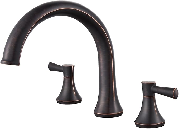 Roman Tub Faucet Deck Mount Tub Filler 2 Handles Oil Rubbed Bronze Bathtub Faucet Brass Bathroom Faucet