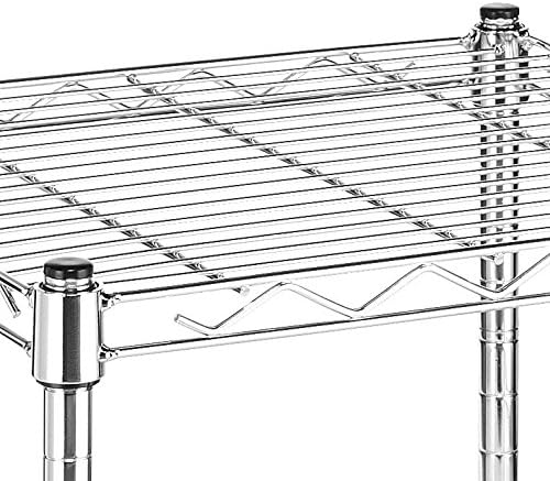 Whitmor Wire Shelving Unit, Metal Storage Shelves, Stacking Shelf with Basket, Easy Assembly Home Organizer for Pantry, Kitchen, Garage, Plant