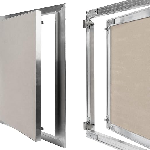 Repa Market 16 x 16 Inch Access Panel for Drywall with Aluminum Frame/Wall Hole Cover/Access Door Panel with Click Function – Heavy-Duty Service Hatch for Plumbing, Electrical, HVAC Access Door