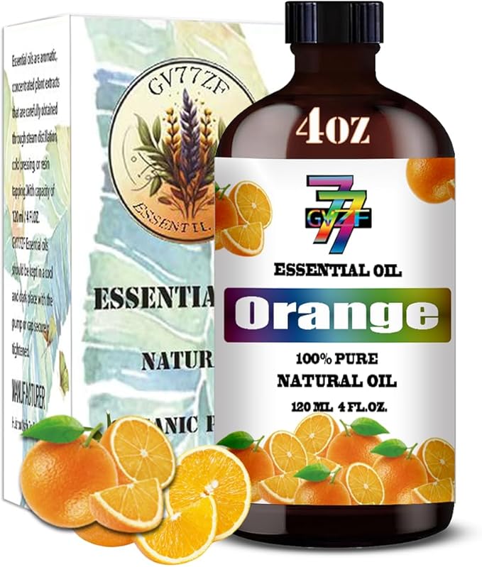 Orange Essential Oil (4 oz/120 ml) — Orange Oils for Aromatherapy, diffusers, humidifiers, Home fragrances, DIY Skincare, soap Making, DIY Candle Making, Relaxation, Yoga, and Meditation