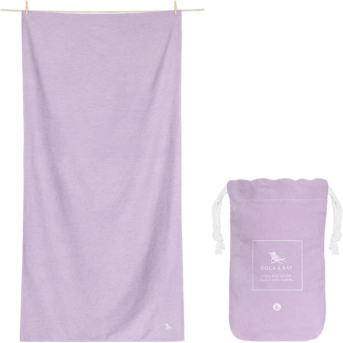 Dock & Bay Beach Towel - Quick Dry, Sand Free - Compact, Lightweight - 100% Recycled - Includes Bag - Set of 6 - Essentials, Large (160x90cm, 63x35)