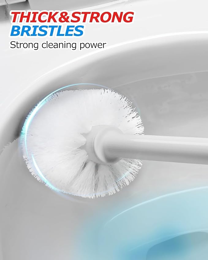 3Pack 2 in 1 Toilet Brush and Plunger Set, Extended Handle Plunger,Toilet Bowl Brush Plunger Set,Bathroom Cleaning Tools,Toilet Brush Plunger Combo,Cleaning Brush,Cleaning Supplies, Light gray
