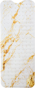 ENKOSI Bath Mat – Large 40 x 16 Inch Non-Slip Bathtub Mat with Secure Suction Cups & Drain Holes – Extra Long Bathroom Shower Mat for Tub with Marble Gold Design (40x16 Marble Gold)