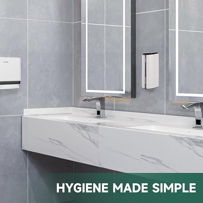 29fl.oz/850ml Commercial Automatic Liquid Soap Dispenser Wall-Mounted Large Capacity Model AD1209 White