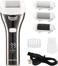 Electric Foot Callus Remover, Rechargeable Portable Electronic Foot File Pedicure Kit, Pedicure Tools for feet, 3 Roller Heads, 3 Speed, Battery Display for Remove Cracked Heels Calluses（BCM-1852）