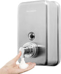 Commercial Wall Mount Stainless Steel Foaming Soap Dispenser, 40 oz (1200ml) Industrial Refillable Foam Hand Sanitizer Dispensers for Bathroom and Kitchen