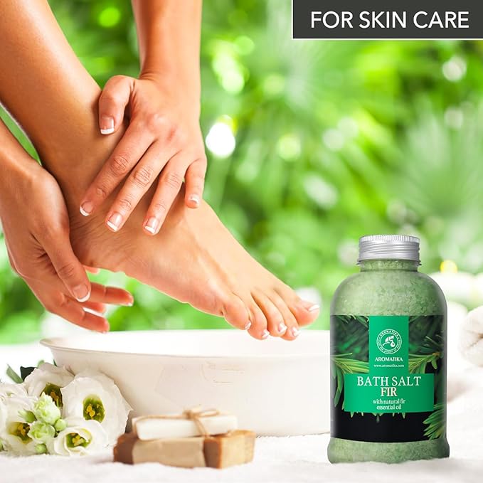 Fir Bath Salt with Natural Fir Essential Oil 21.16 Ounces - Natural Bath Sea Salt - Coniferous Salts - Best for Bath - Good Sleep - Relaxing - Body Care - Beauty - Aromatherapy