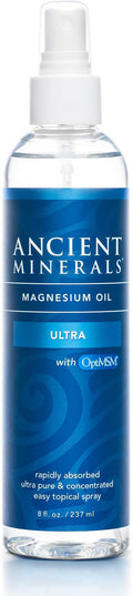 Ancient Minerals Ultra Magnesium Oil Spray Bottle of Pure Genuine Zechstein Magnesium Chloride - Topical Skin Application (8oz)