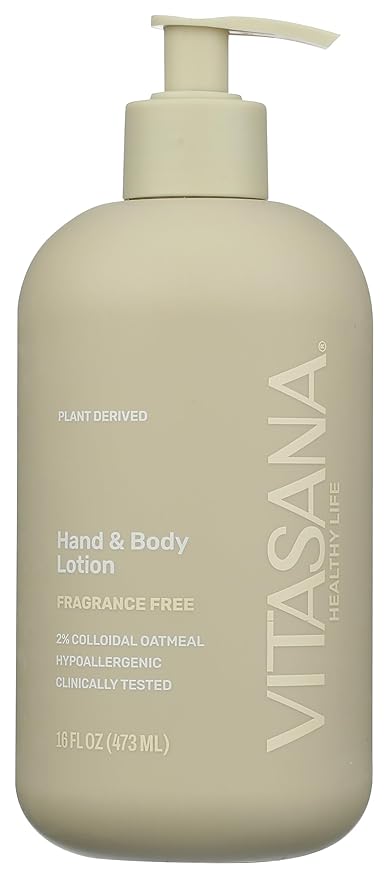 Hydrating Hand & Body Lotion, 16 oz – Fragrance‑Free, 99% Plant‑Derived with 2% Colloidal Oatmeal, EWG Verified, Hypoallergenic, Paraben‑Free, Sulfate‑Free, Cruelty‑Free