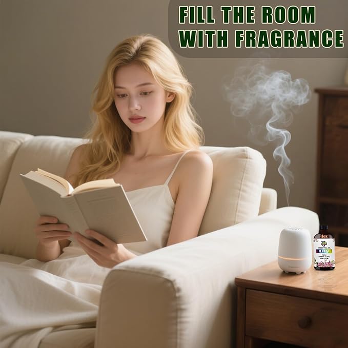 Lily Essential Oil (4 oz/120 ml) — Lily Oils for Aromatherapy, diffusers, humidifiers, Home fragrances, DIY Skincare, soap Making, DIY Candle Making, Relaxation, Yoga, and Meditation