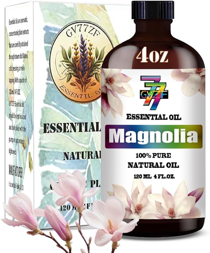 Magnolia Essential Oil (4 oz/120 ml) — Magnolia Oils for Aromatherapy, diffusers, humidifiers, Home fragrances, DIY Skincare, soap Making, DIY Candle, Relaxation, Yoga, and Meditation