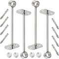 4Pcs ID25mm (1"), L300mm, Clothes Rail mounting Bracket, Shower Curtain Closet tie Rod Support Frame, Curtain Rod Flange Socket, Suitable for Ceiling or Wall mounting