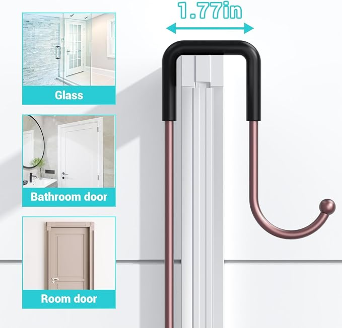 Over the Door Hanging Shower Caddy: Rustproof Hanging Organizer over the Door - No Drilling Bathroom Rack for Inside Shower Bronze