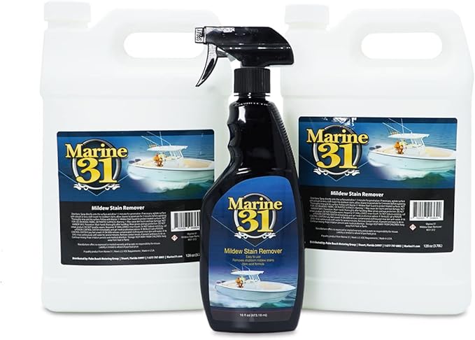 Marine 31 Mildew Stain Remover & Cleaner - Marine & Boat, Home & Patio, Bathroom & Shower Cleaner (16oz & 2 Gallon Combo)