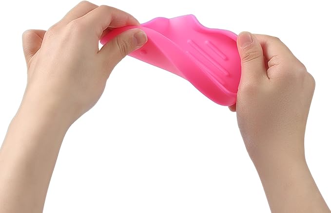 Silicone Bathroom Soap Dishes with Drain Spout-Bathroom and Kitchen Sink Organizer,Sponge Holder,Dish Soap Tray,Perfect for Dispenser,Scrubber,Bottle,Cup on Sink or Counter-Rose 4.9"×3.2"