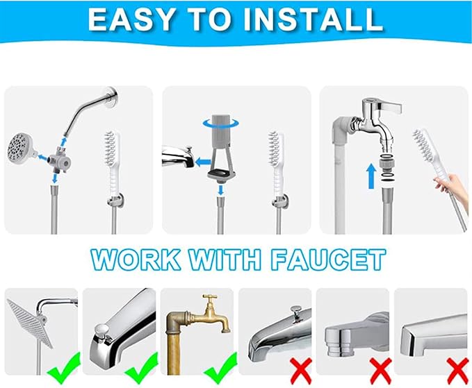 Pet Shower Sprayer – Bathing Sprayer Massage Showerhead For Dogs, Pet Showerhead For Combing And Grooming | Ideal For Garden, Yard, Bathroom, Camping, Outdoor Cleaning, Pets Care, Bath Time, Travel