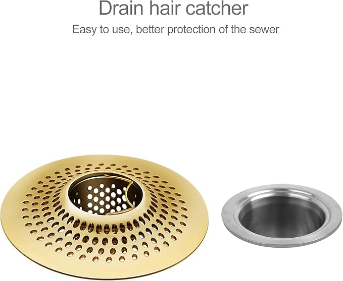 LKEYE Shower Drain Hair Catcher/Bathroom Drain Cover/Bathtub Drain Strainer/Shower Stall Drain Protector(Bronze)