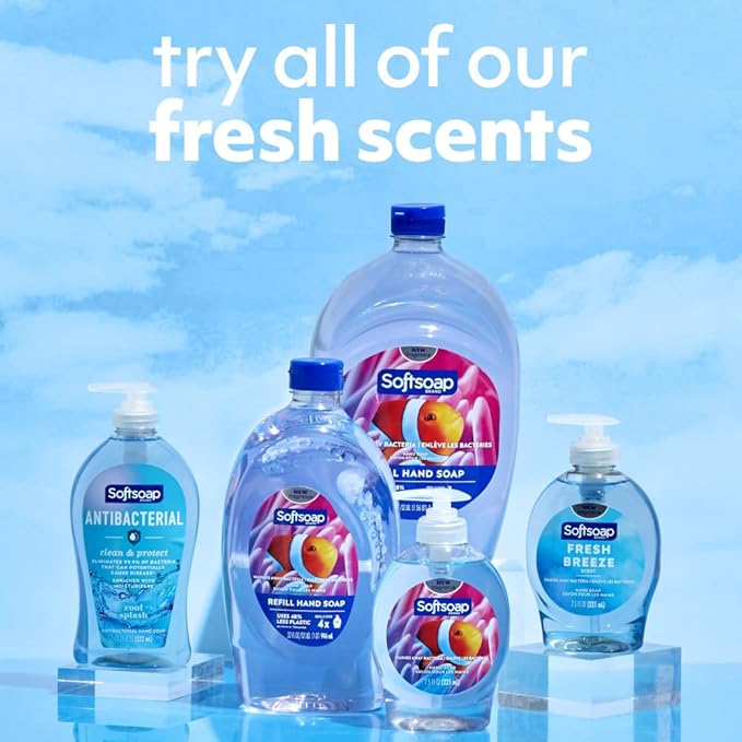 Softsoap Clean & Protect Antibacterial Liquid Hand Soap, Cool Splash Hand Soap, 11.25 Ounce, 6 Pack