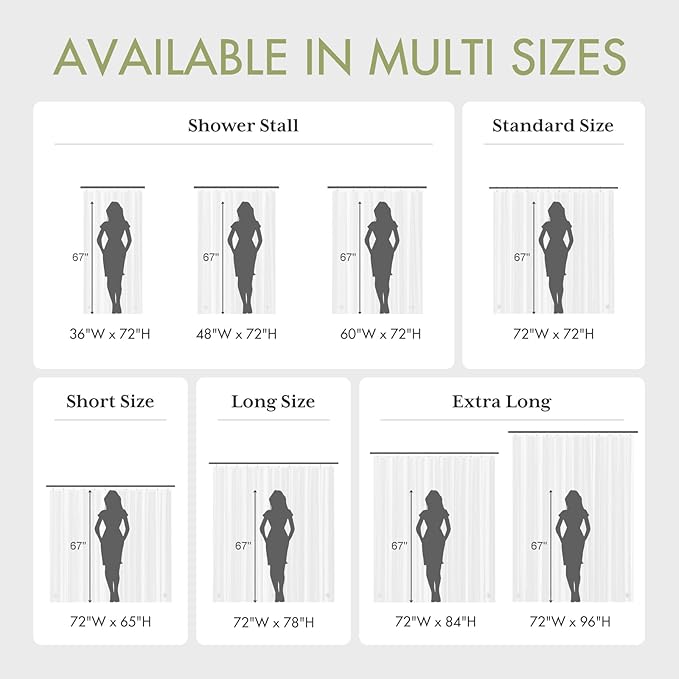 AmazerBath Shower Curtain Liner, 72x72 Plastic Frosted Shower Liner, Cute PEVA Shower Curtain Liners, Waterproof Vinyl Shower Curtain Liner with 3 Magnets, Lightweight Shower Curtains for Bathroom