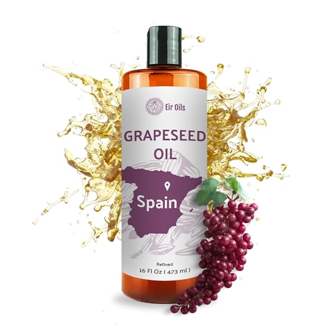 Grapeseed Oil - Pure Grapeseed oil for Skin - 100% Pure Carrier Oil for Hair, Face, and Skin - Direct from EIR Oils in the Beautiful Spanish Countryside (16 oz)